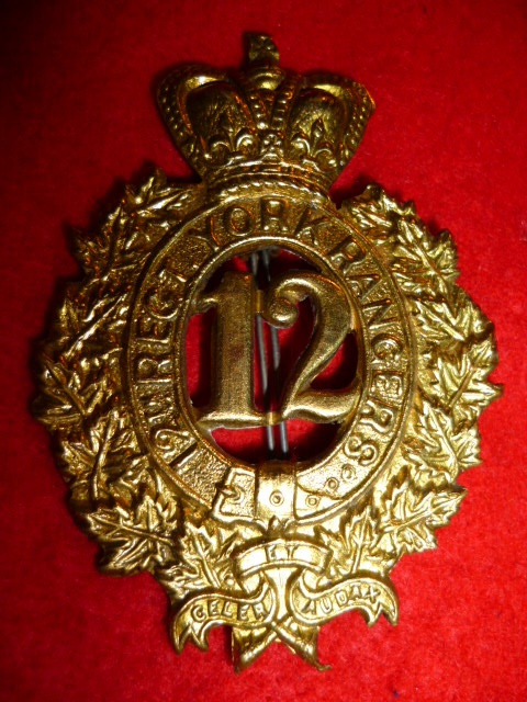 MM72 - 12th Bn (York Rangers) Glengarry Cap Badge, 1882